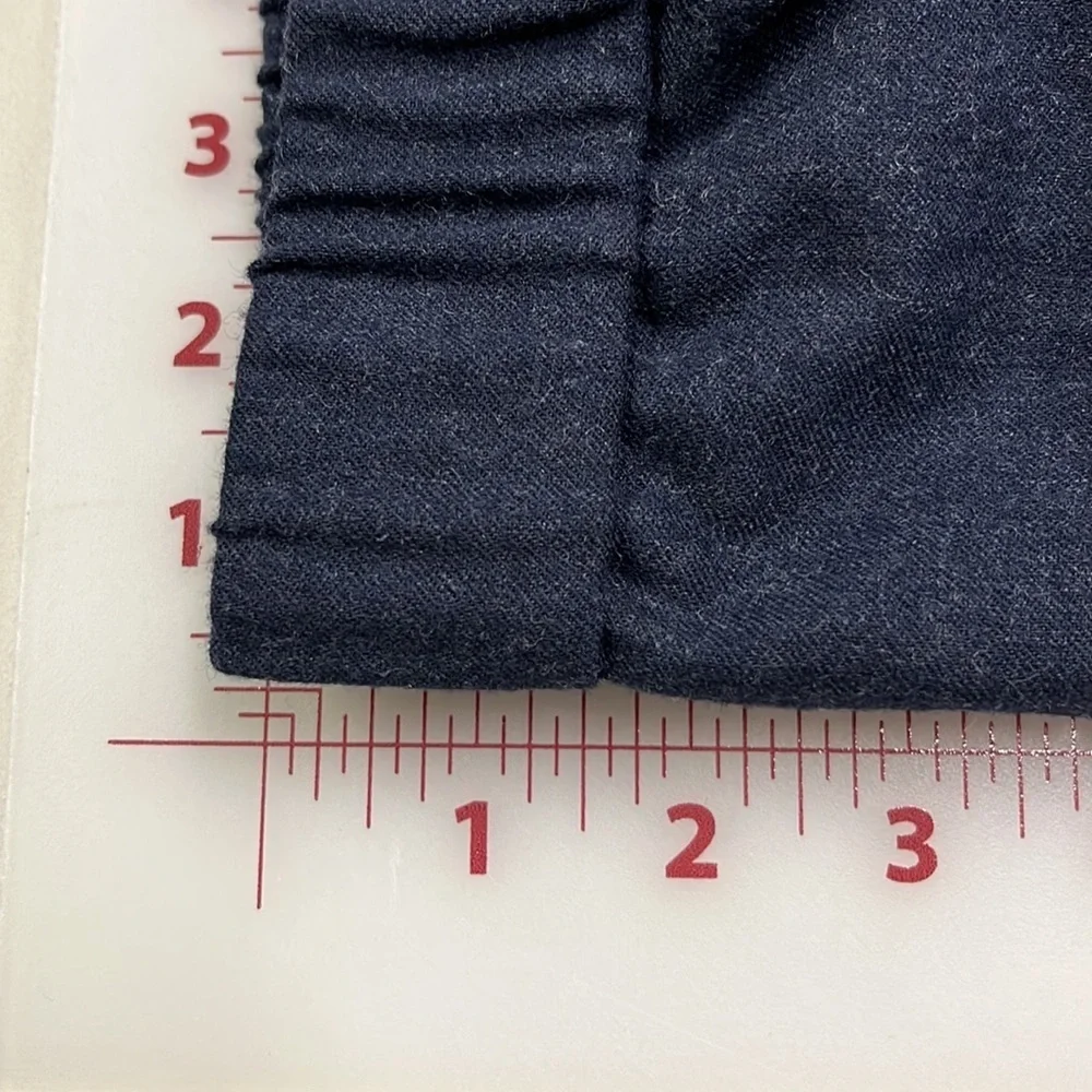 THEORY Korene R Urban Flannel Wool Pull On Navy Pants SZ M